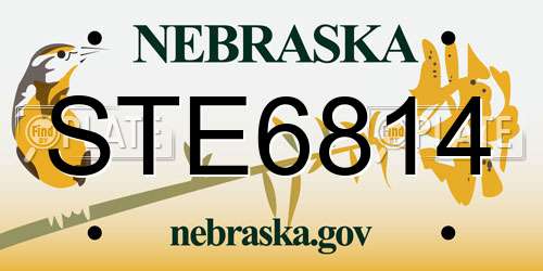 STE6814 Nebraska License Plate