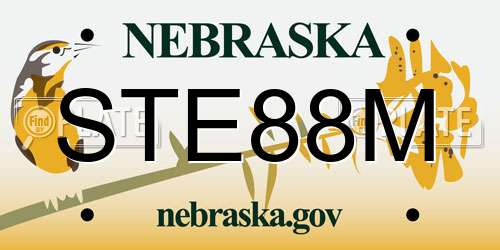 STE88M Nebraska License Plate