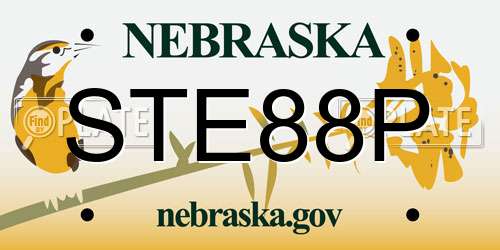 STE88P Nebraska License Plate