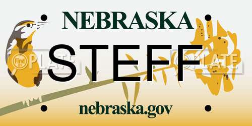 STEFF Nebraska License Plate