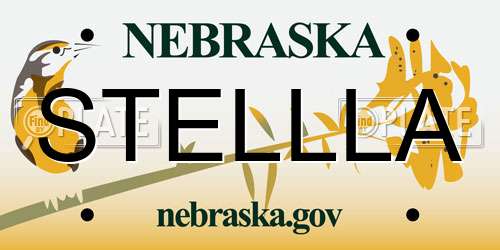 STELLLA Nebraska License Plate