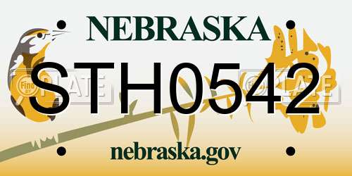 STH0542 Nebraska License Plate