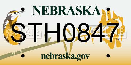 STH0847 Nebraska License Plate