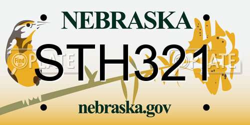 STH321 Nebraska License Plate