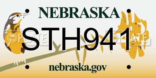 STH941 Nebraska License Plate