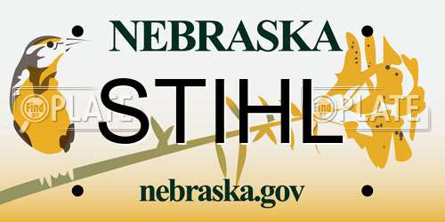 STIHL Nebraska License Plate