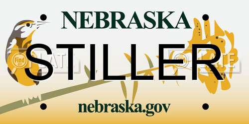 STILLER Nebraska License Plate
