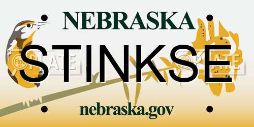 STINKSE Nebraska License Plate