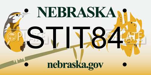 STIT84 Nebraska License Plate