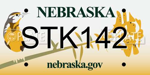 STK142 Nebraska License Plate