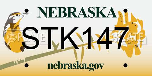 STK147 Nebraska License Plate