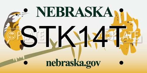 STK14T Nebraska License Plate
