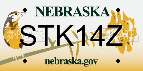 STK14Z Nebraska License Plate