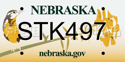 STK497 Nebraska License Plate