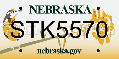 STK5570 Nebraska License Plate