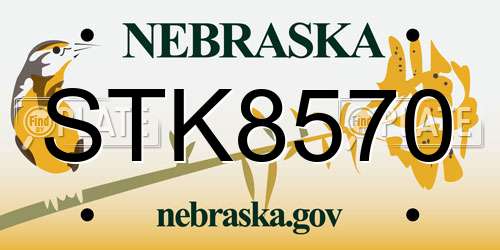 STK8570 Nebraska License Plate