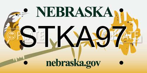 STKA97 Nebraska License Plate