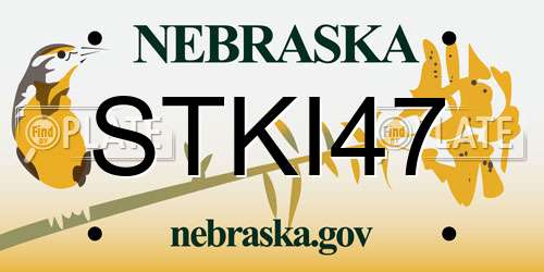 STKI47 Nebraska License Plate
