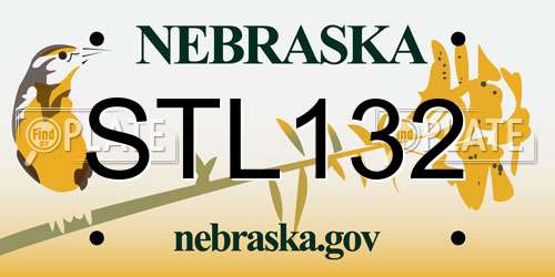 STL132 Nebraska License Plate