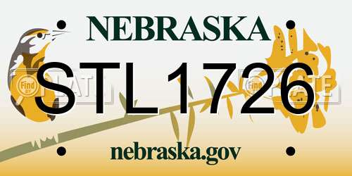 STL1726 Nebraska License Plate