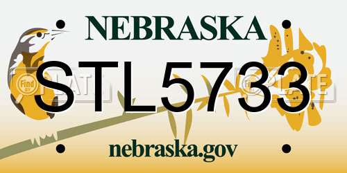 STL5733 Nebraska License Plate