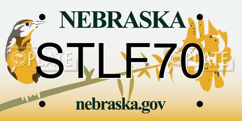 STLF70 Nebraska License Plate