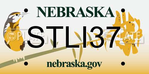 STLI37 Nebraska License Plate