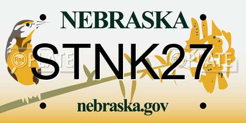 STNK27 Nebraska License Plate