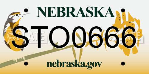 STO0666 Nebraska License Plate