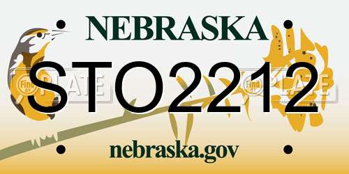 STO2212 Nebraska License Plate