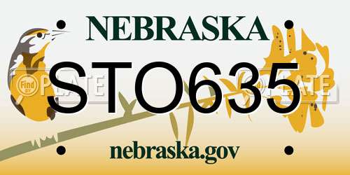 STO635 Nebraska License Plate