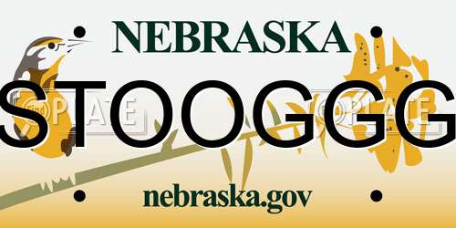 STOOGGG Nebraska License Plate