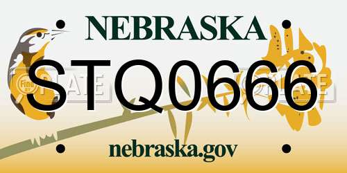 STQ0666 Nebraska License Plate