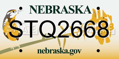 STQ2668 Nebraska License Plate