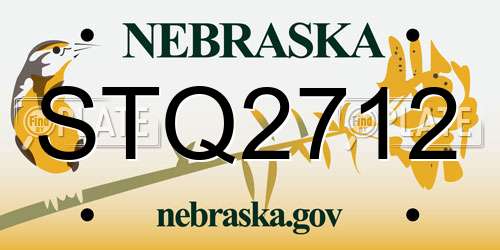 STQ2712 Nebraska License Plate