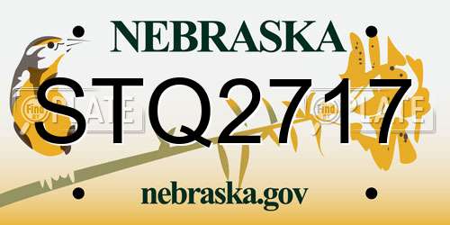 STQ2717 Nebraska License Plate