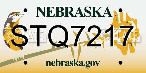 STQ7217 Nebraska License Plate