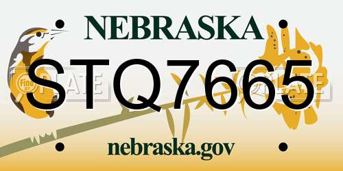 STQ7665 Nebraska License Plate
