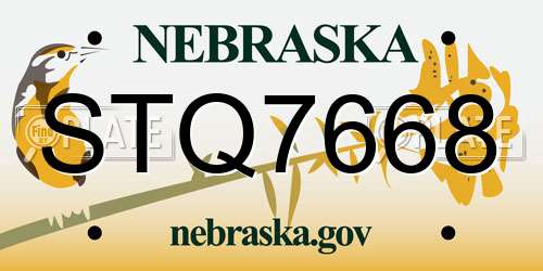 STQ7668 Nebraska License Plate
