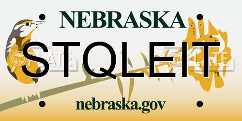 STQLEIT Nebraska License Plate