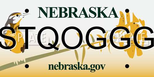 STQOGGG Nebraska License Plate