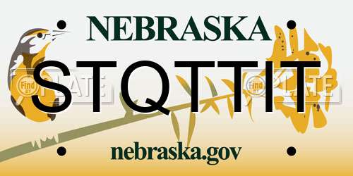 STQTTIT Nebraska License Plate