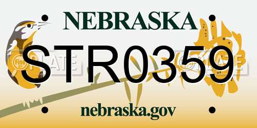 STR0359 Nebraska License Plate