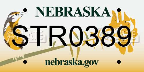 STR0389 Nebraska License Plate