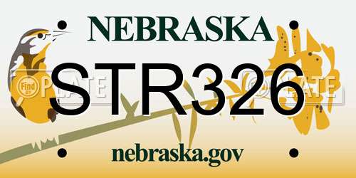 STR326 Nebraska License Plate