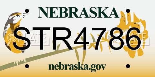 STR4786 Nebraska License Plate