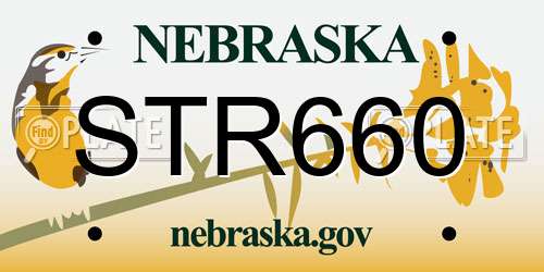 STR660 Nebraska License Plate