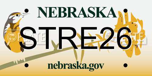 STRE26 Nebraska License Plate