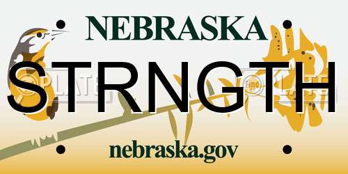STRNGTH Nebraska License Plate