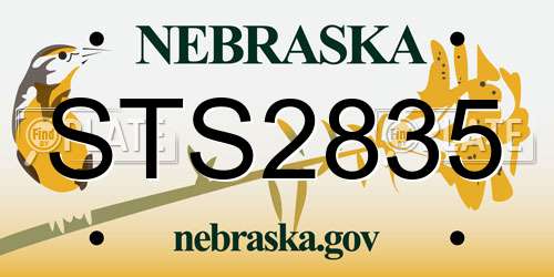 STS2835 Nebraska License Plate